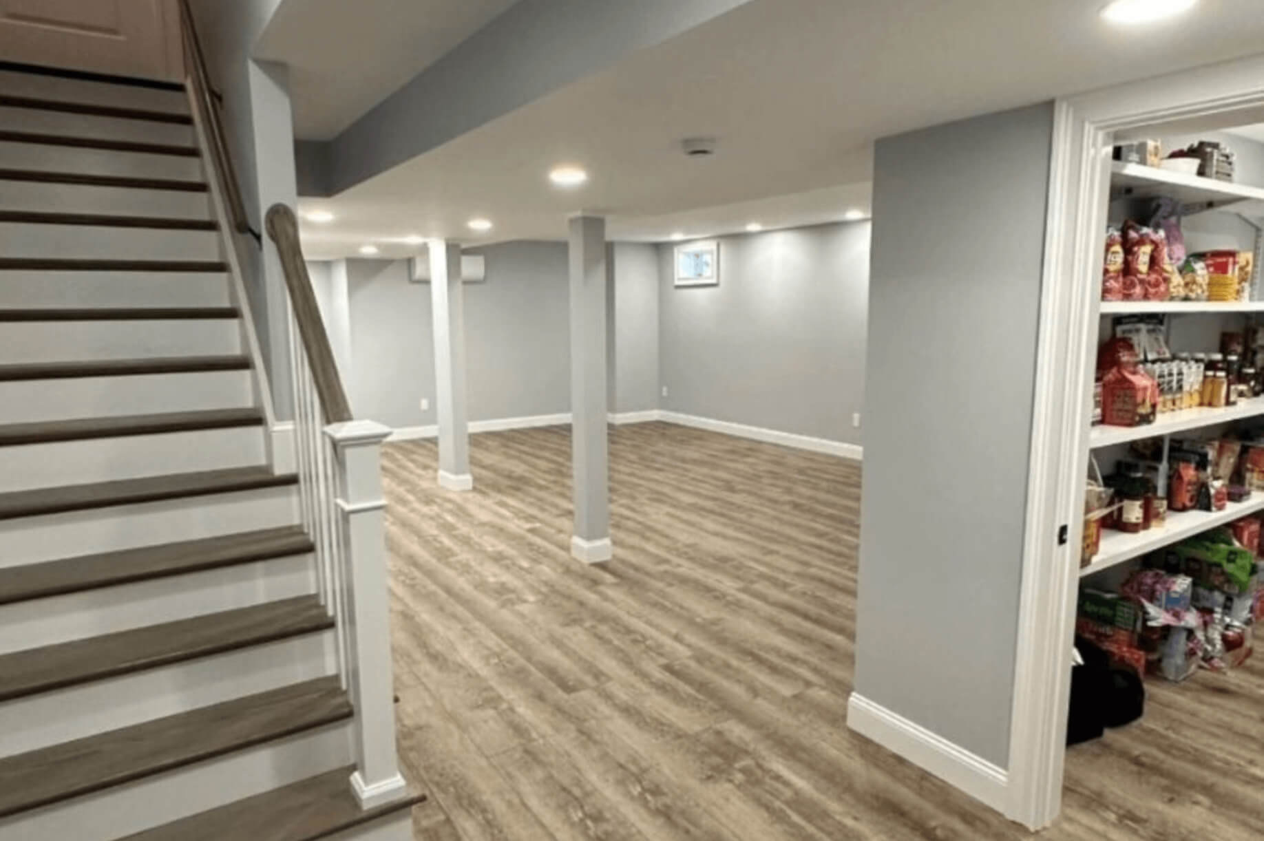 Finished basement with entertainment area – home remodeling Marlborough MA