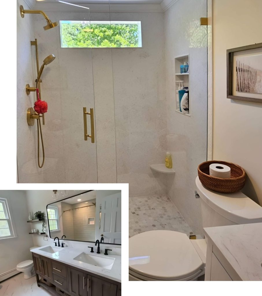 elegant with touch of gold bathroom remodeling framingham ma